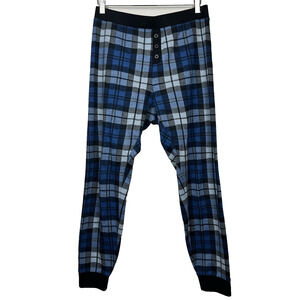 UGG Australia Mens Flannel Lounge Pants Blue Black Plaid Pull On Large Comfort